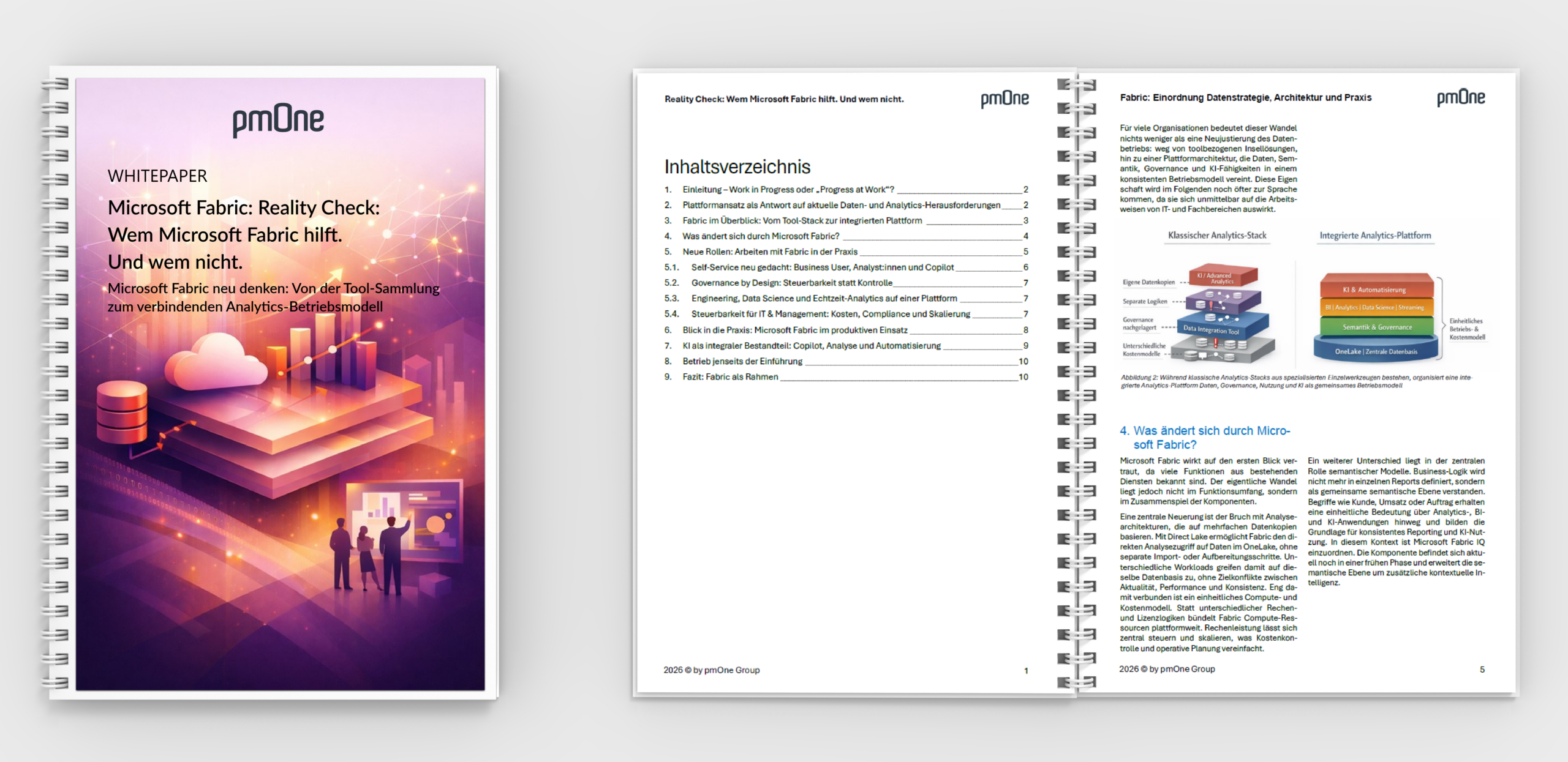 Titelbild und Vorschau zum Whitepaper Microsoft Fabric